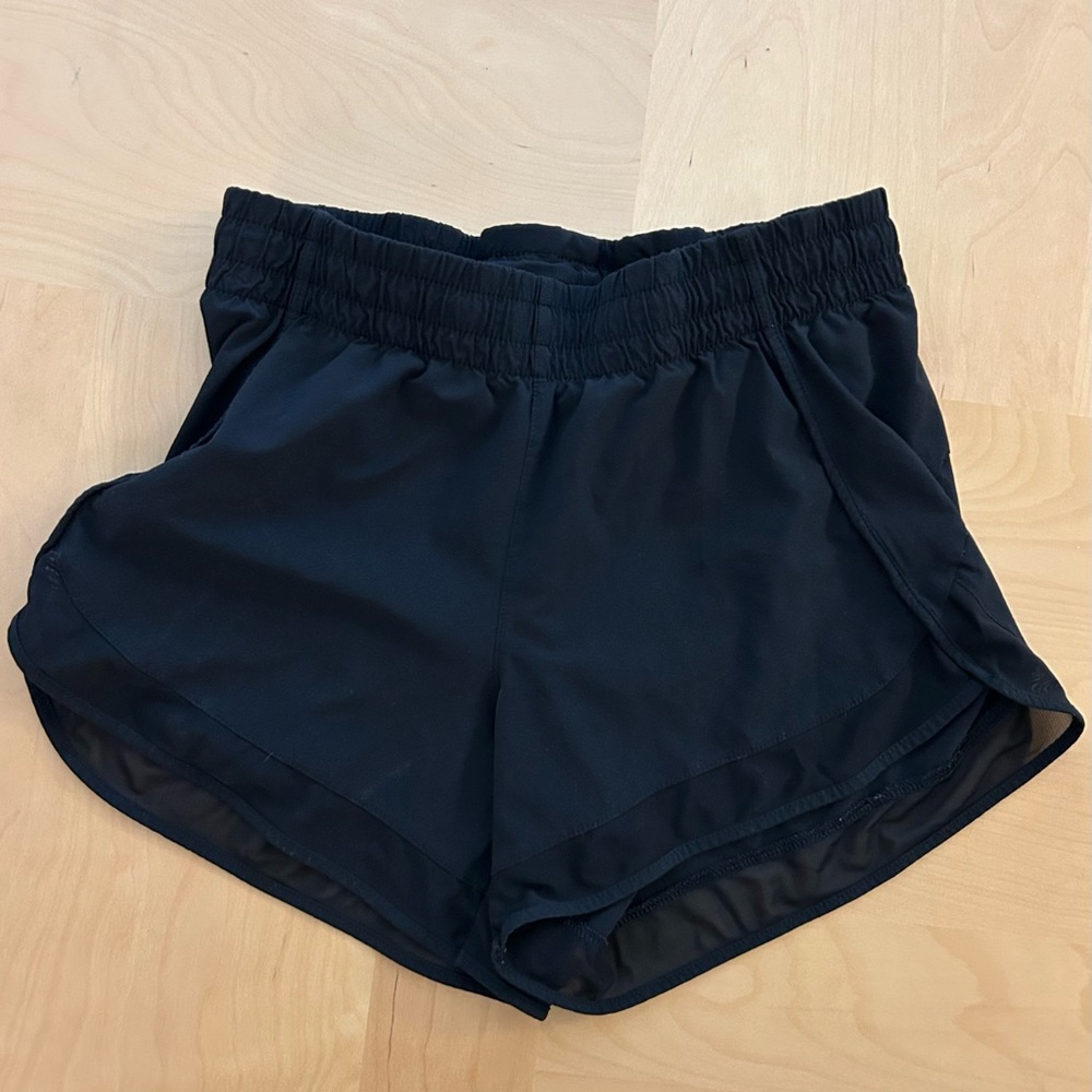 Athleta Black Mesh Racer Run 4” shorts- XS